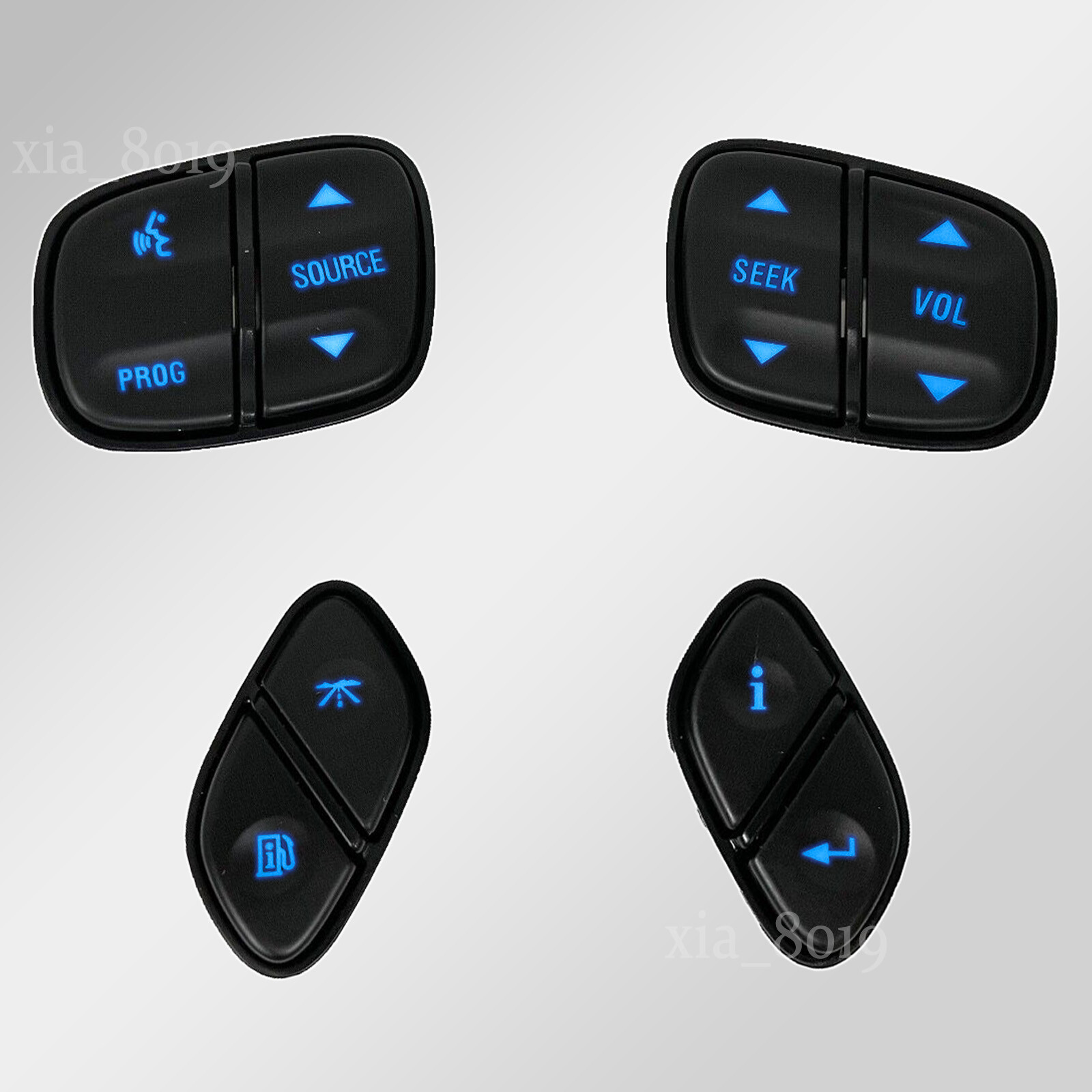 Chevy GMC Steering Wheel Control Buttons Blue LEDs Set of 4 NEW
