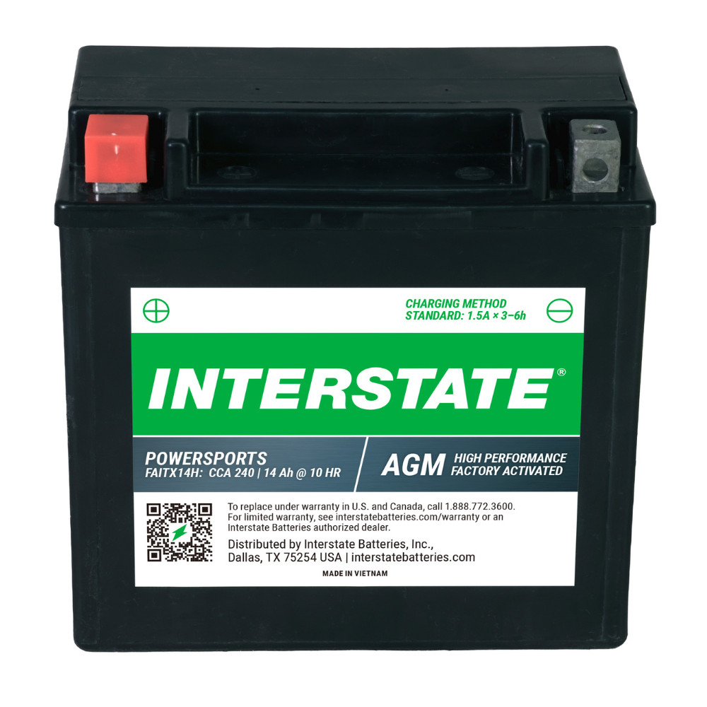 Interstate Batteries 12V 12Ah Factory Activated SLA AGM Powersports Battery