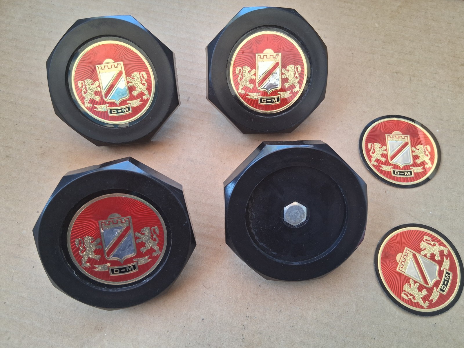Lot Of (4) VINTAGE D-M HOOVER WHEEL CENTER CAP Lot Of (4) VINTAGE D-M HOOVER WHEEL CENTER CAP