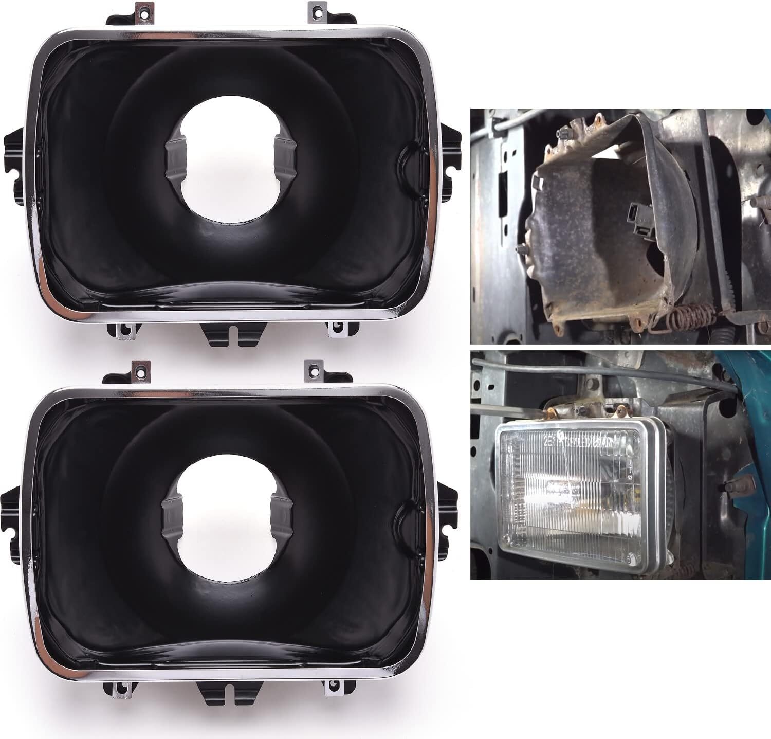 2PC Headlight Bucket Kit, 5X7 Headlight Mounting Compatible with Chevy Express 2PC Headlight Bucket Kit, 5X7 Headlight Mounting Compatible with Chevy Express
