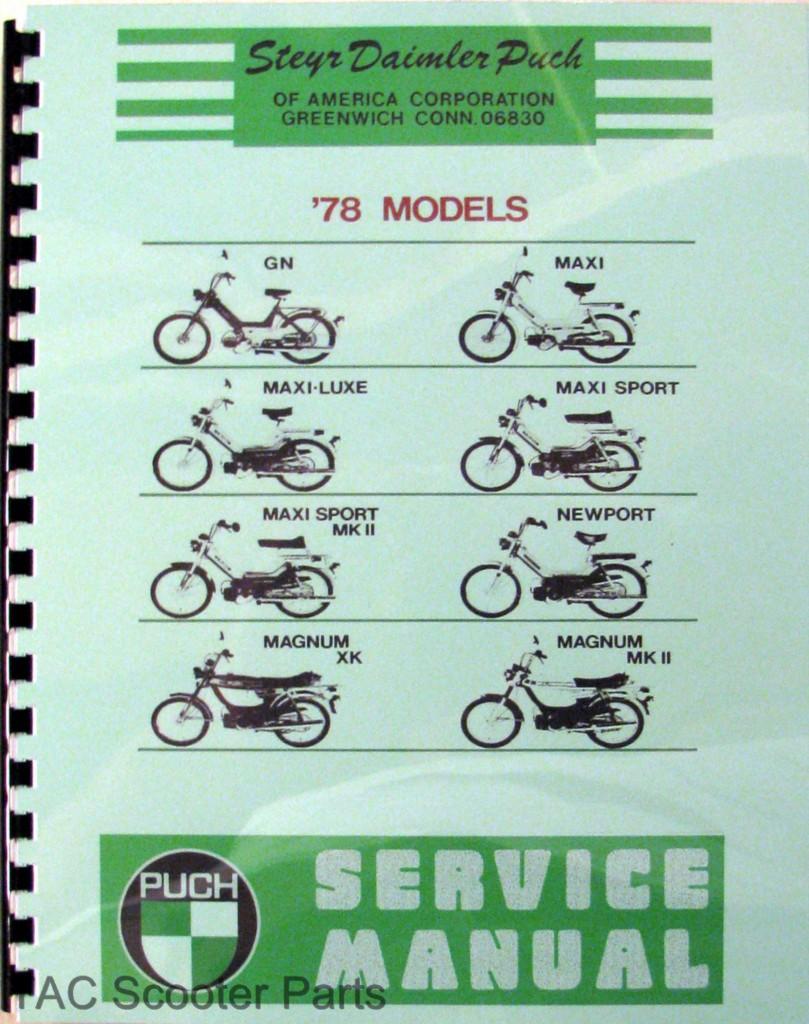 Puch Moped Service Manual GN Maxi Magnum Newport 1978