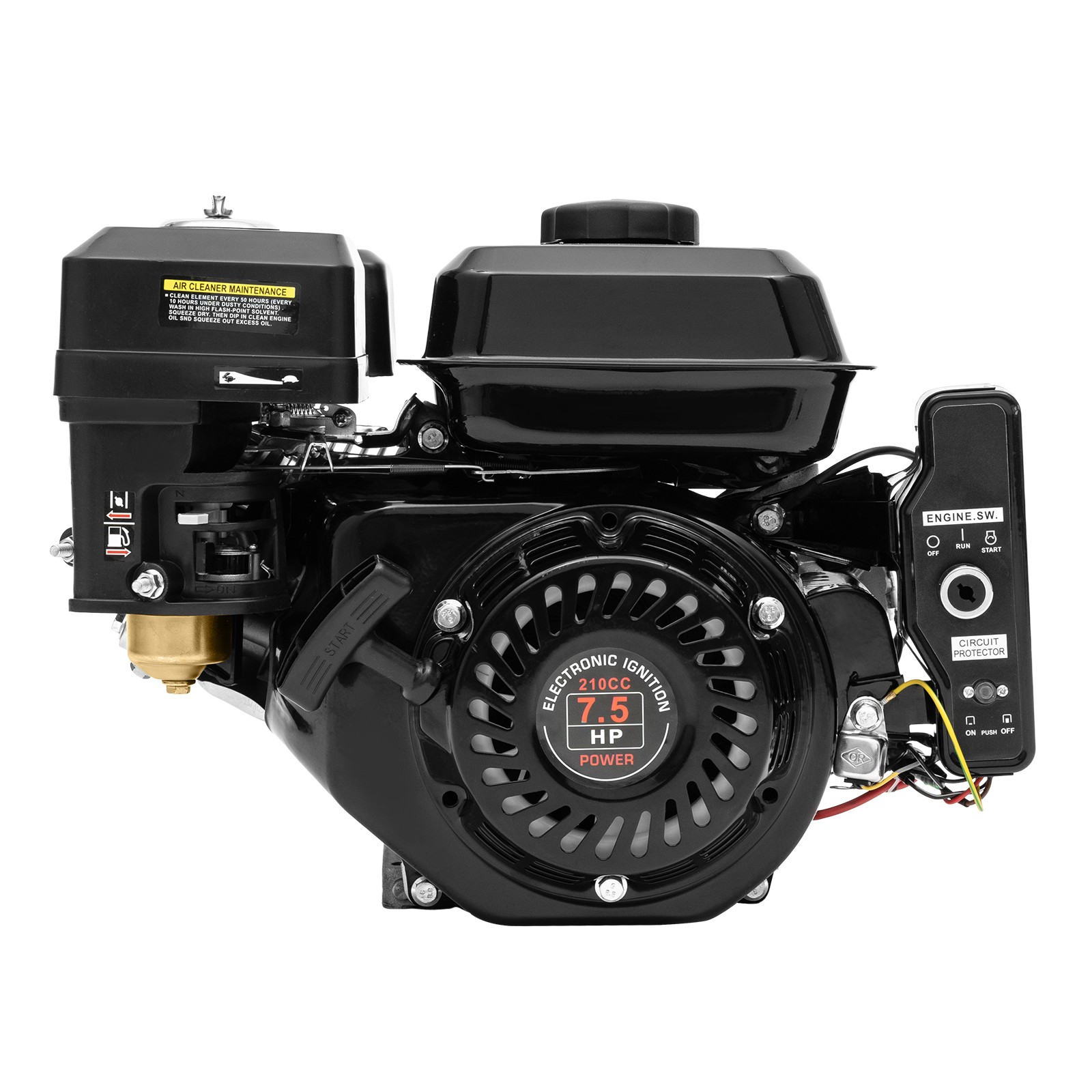 7.5HP Gas Engine Motor 4-Stroke 210cc with Electric Start/Horizontal Shaft Motor
