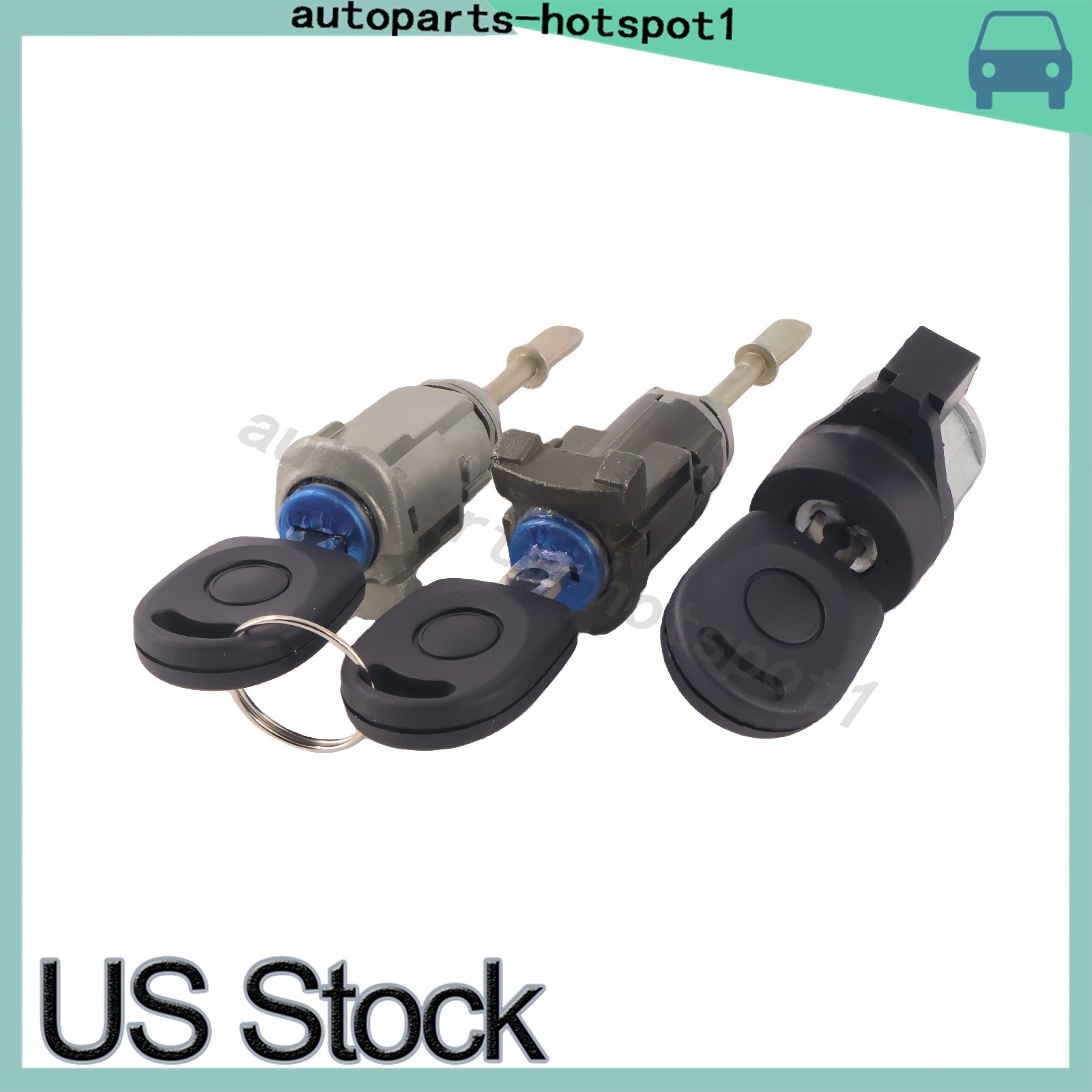 For 1998-10 BEETLE 2000-05 JETTA IGNITION & DOOR LOCK CYLINDER SET 3 KEYS