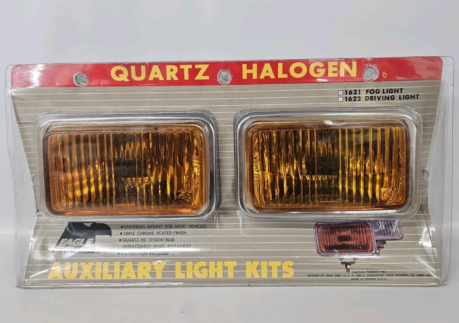 Eagle Eye Quartz Halogen Amber Chrome Auxiliary Fog Lights Square Body Style NOS Eagle Eye Quartz Halogen Amber Chrome Auxiliary Fog Lights Square Body Style NOS