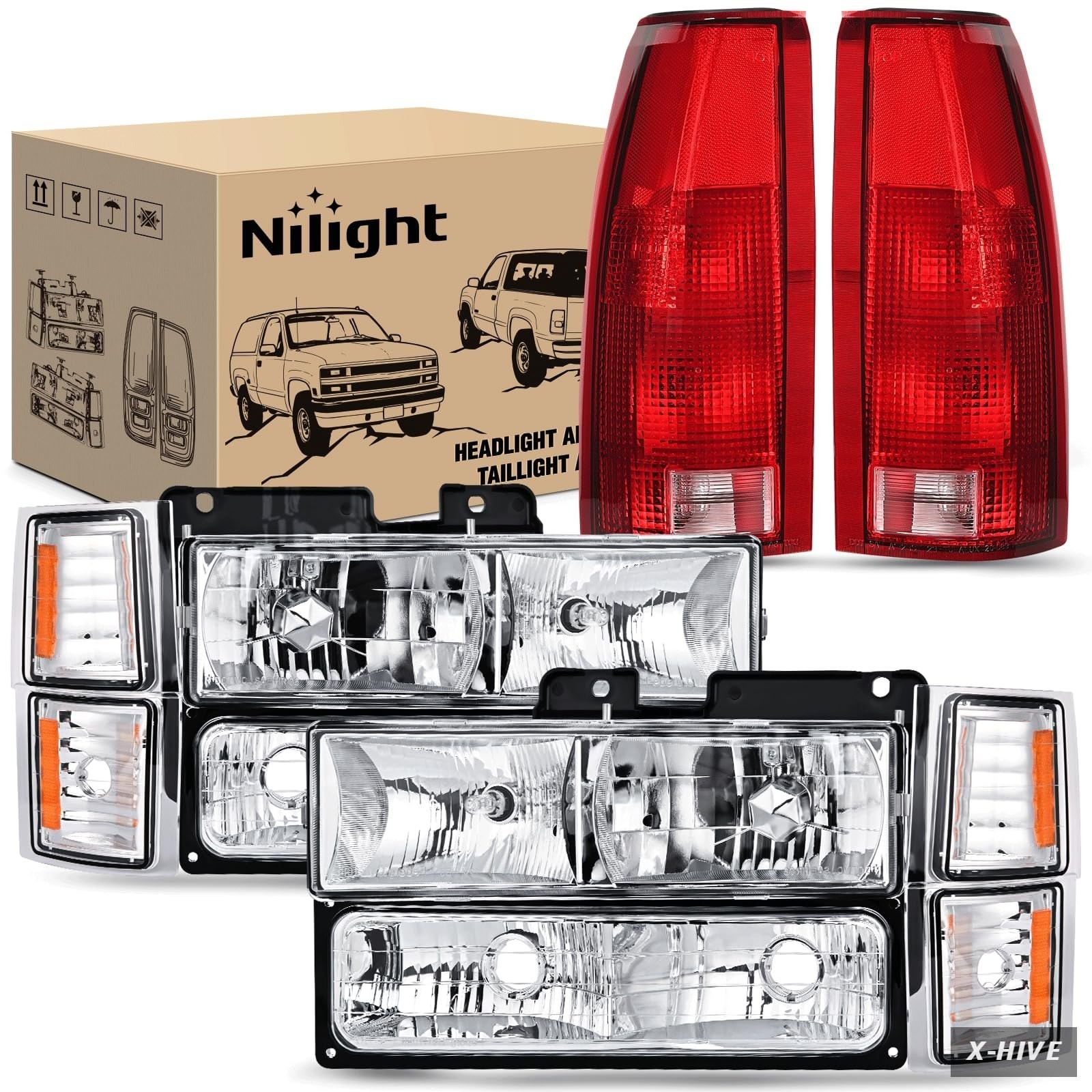 Headlight Assembly for 1994-1998 Chevy Silverado 12V DC 1
