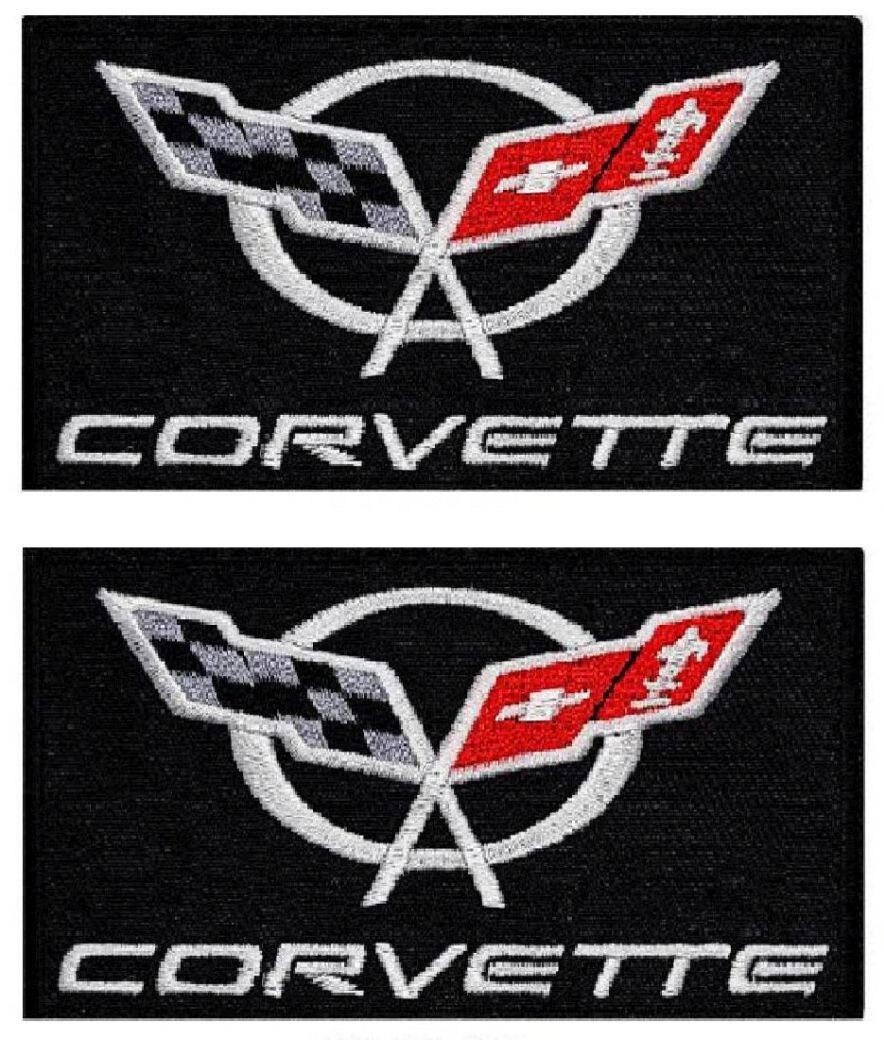 Corvette Racing Checkered Flags Embroidered Patch |2PC IRON ON OR SEW (p129) Corvette Racing Checkered Flags Embroidered Patch |2PC IRON ON OR SEW (p129)