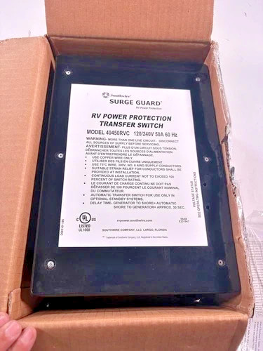 Surge Guard 40450RVC RV Power Protection Transfer Switch 50A 120/240V Surge Guard 40450RVC RV Power Protection Transfer Switch 50A 120/240V