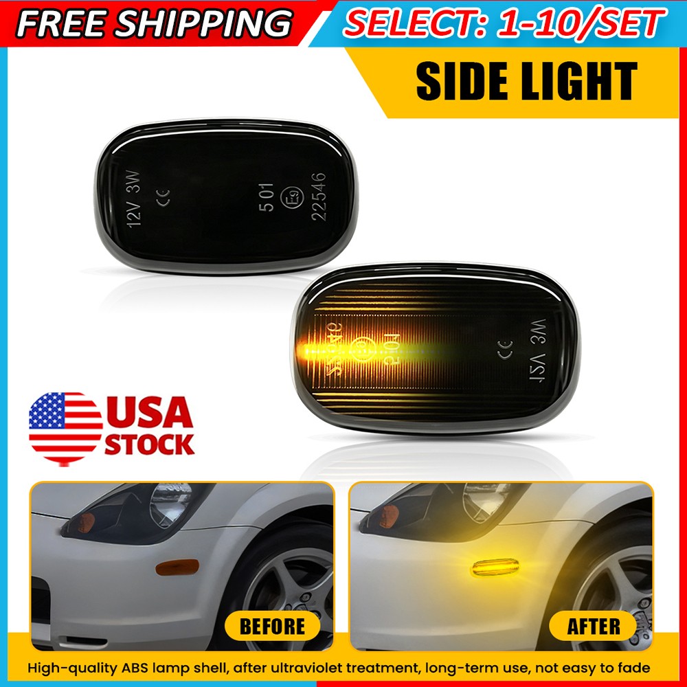 2-20x Right Left LED Side Marker Light Smoked Fit Toyota Avensis Verso Carina E 2-20x Right Left LED Side Marker Light Smoked Fit Toyota Avensis Verso Carina E