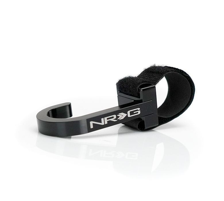NRG Innovations for Steering Wheel Hook CNC Aluminum w/ Laser Logo - Black