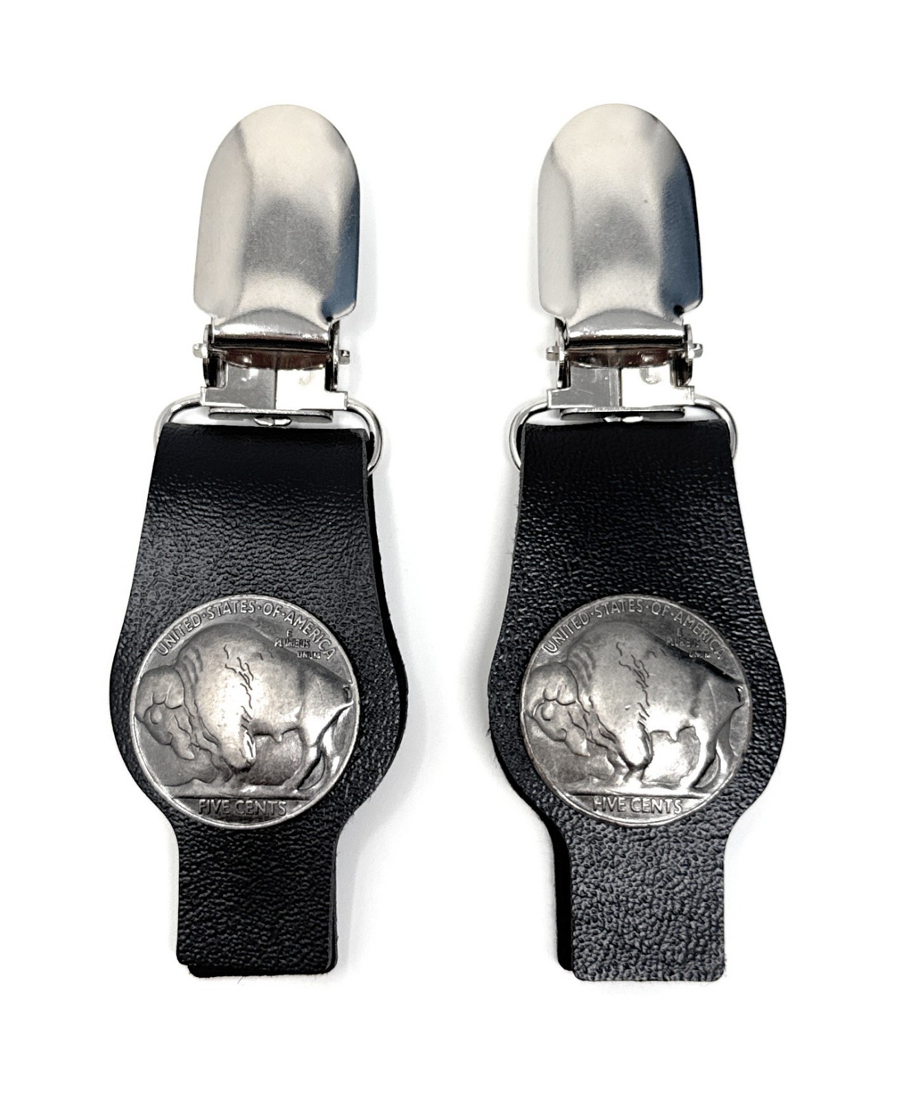 Warhawk Redesigned BUFFALO NICKEL Boot Clip Pant Leg Clamp Bikers USA 122-13N
