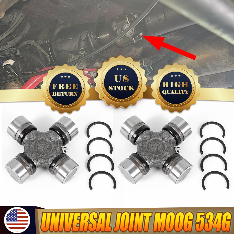 For Universal Matte Black Steel U-Joint Cross Bearing Replacement Set 2Pcs 534G