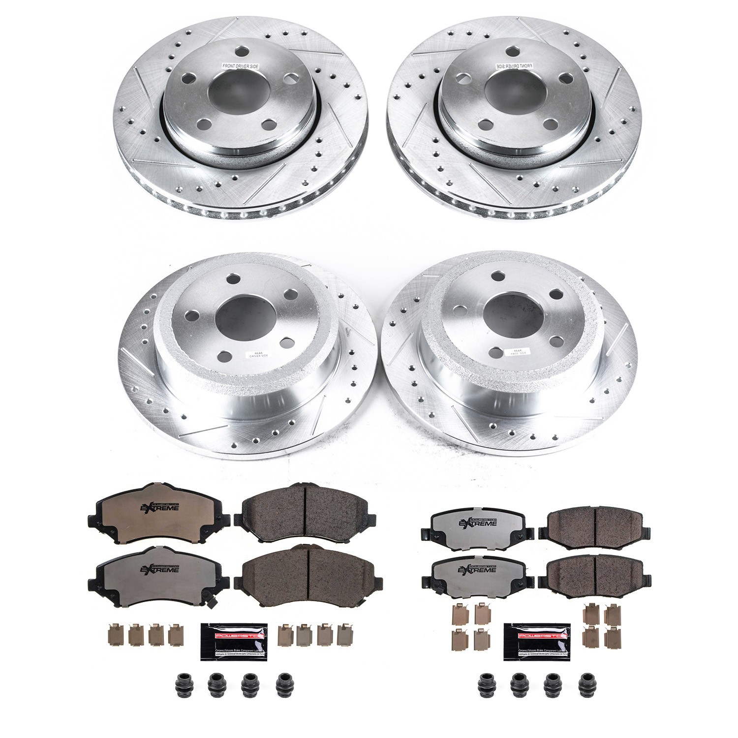 PowerStop Z36 Carbon-Fiber Ceramic Brake Pad with Drilled and Slotted Rotor Kit