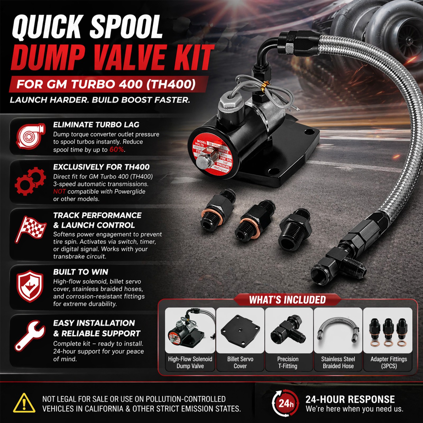 Fit for Chevy GM TH400 Quick Spool Valve System
