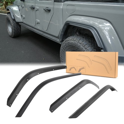 Front Rear Fender Flares Extensions for 2020-2026 Jeep Gladiator JT Sport Willys