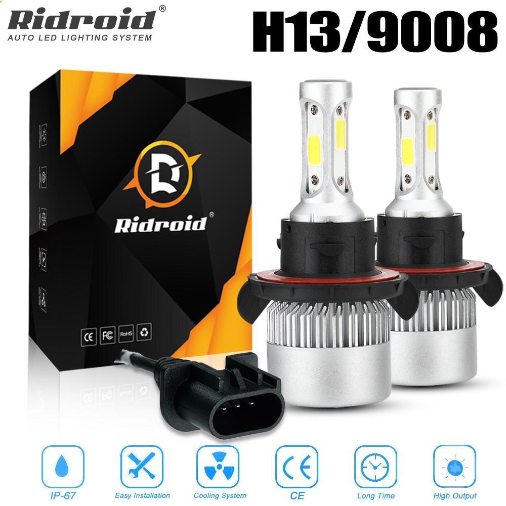2X H13 9008 Super Bright LED Headlight Bulbs Kit 660000LM 6000K White Hi-Lo Beam