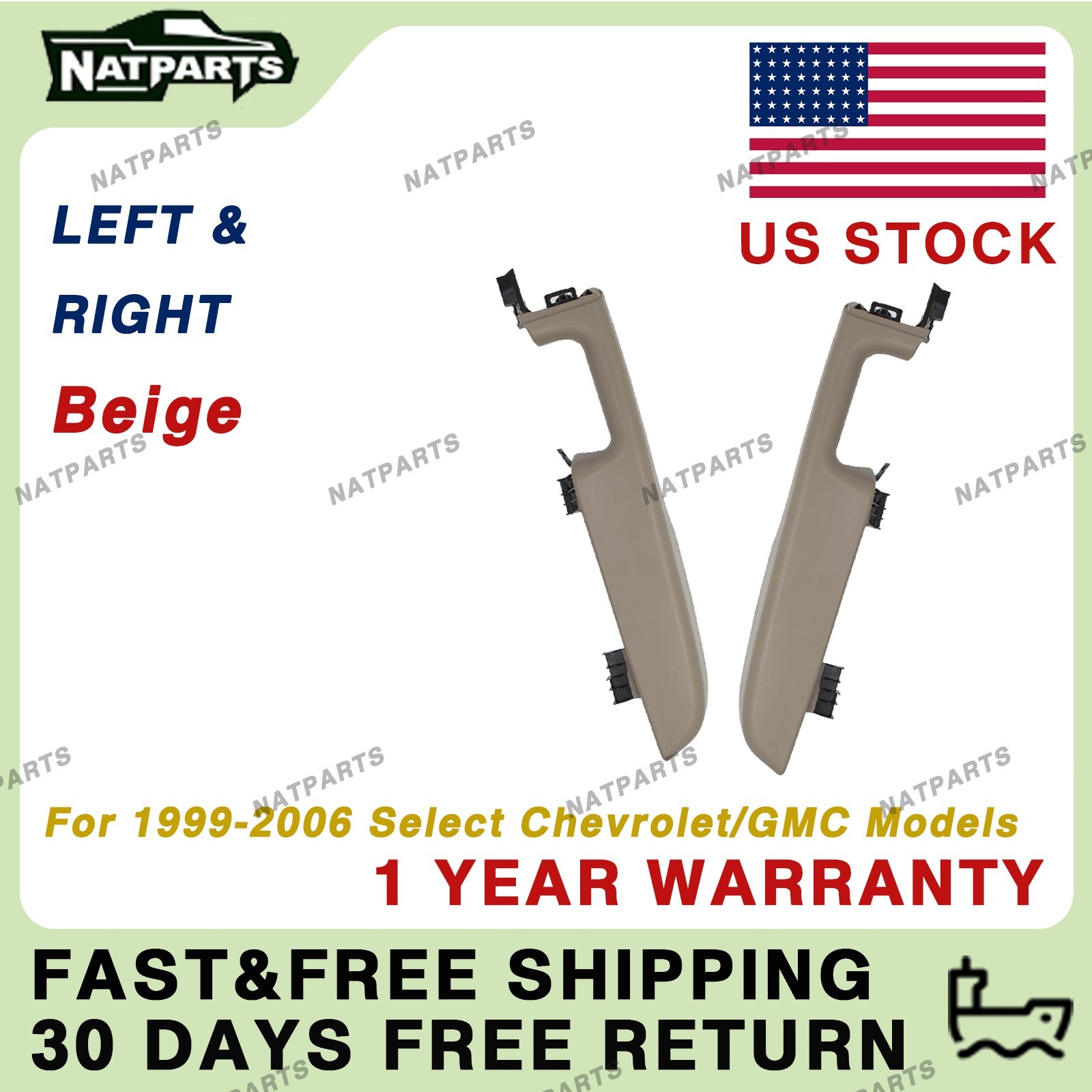 Front Beige Pair Door Armrest Handle for 99-06 Select Chevrolet/GMC Models Front Beige Pair Door Armrest Handle for 99-06 Select Chevrolet/GMC Models