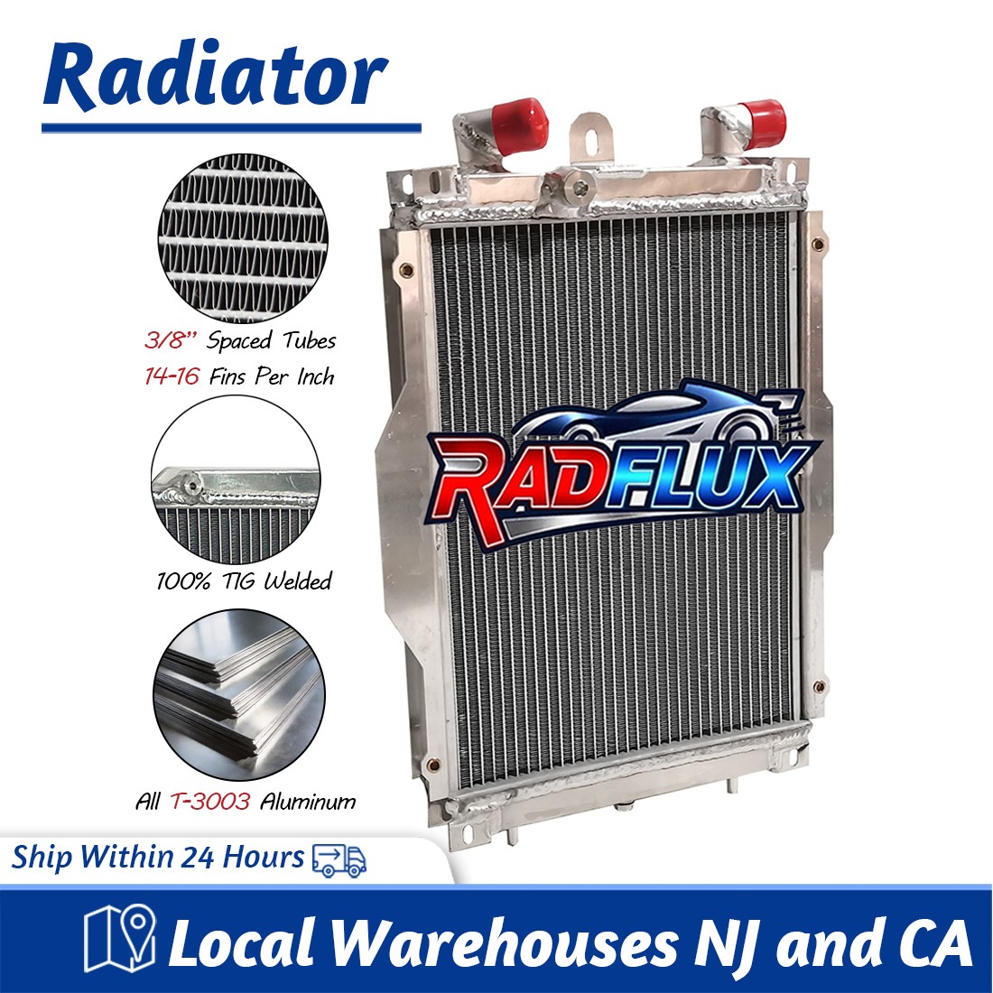 Left Side Radiator With Sensor Hole For 1994-99 96 95 Ferrari F355 3.5 Aluminum 