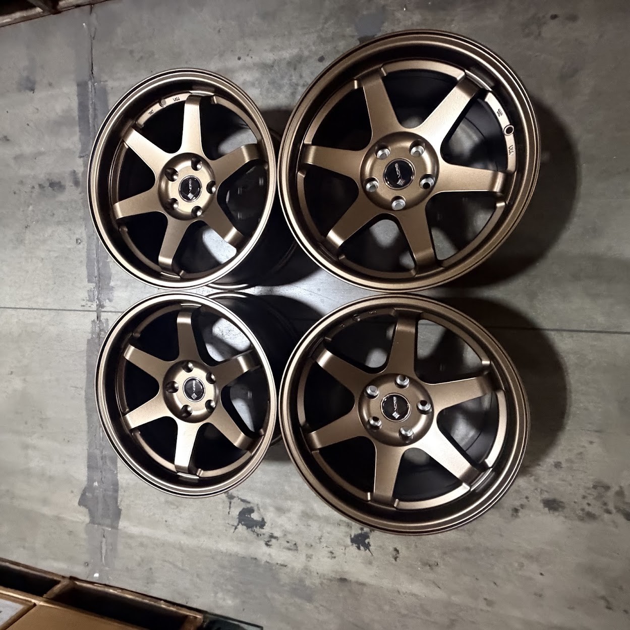 Used 17x9 Vors TR37 5x114.3 30 73.1 Bronze Wheels set-4