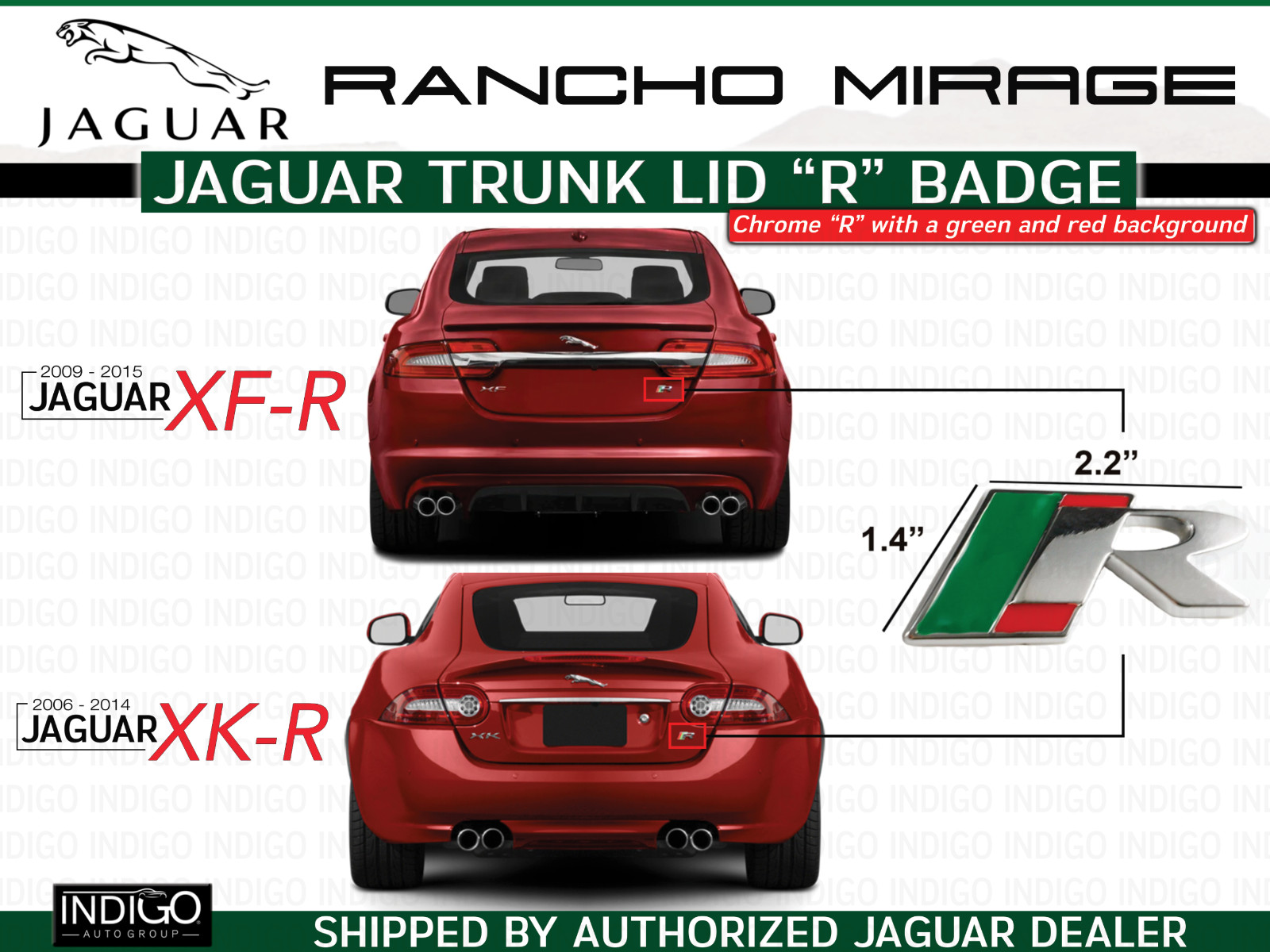 Jaguar Trunk Lid R Badge  XKR \'07-\'10 XFR 2010-UP C2P14325 NEW OEM