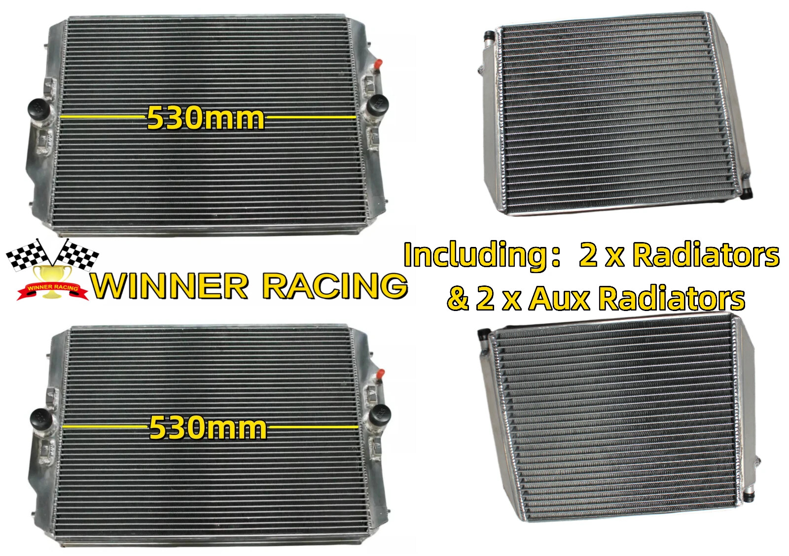 👍For 2011-2014 Mclaren MP4-12C 3.8L Aluminum Radiators + Auxiliary Radiators