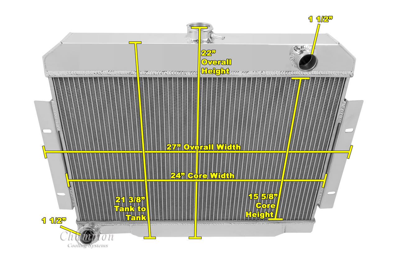 1973-1985 Jeep CJ Aluminum 4 Row Core KR Champion Radiator MC583
