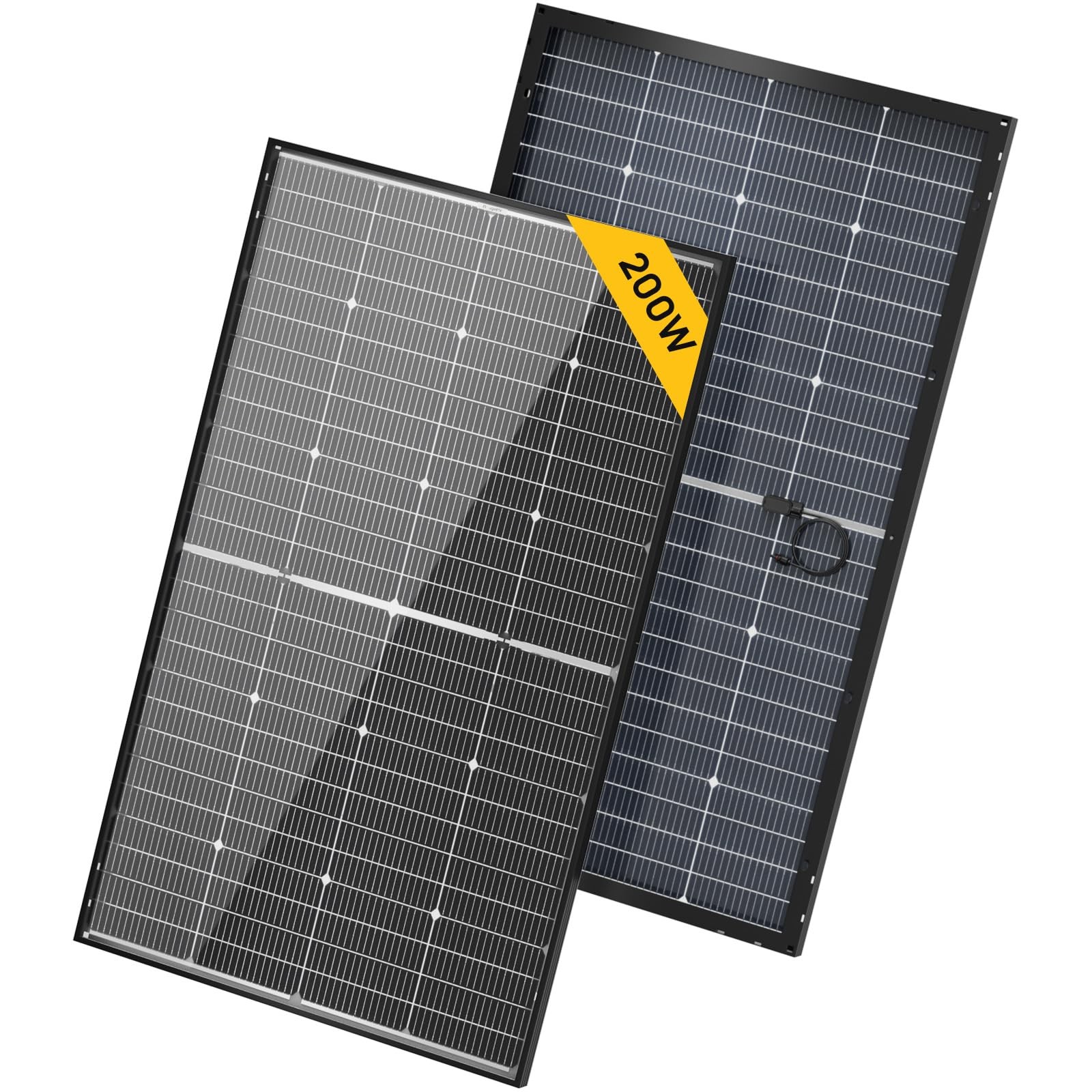 1PC BougeRV 12V N-Type 16BB 200W Bifacial Solar Panel for RV Camping Boat Marine