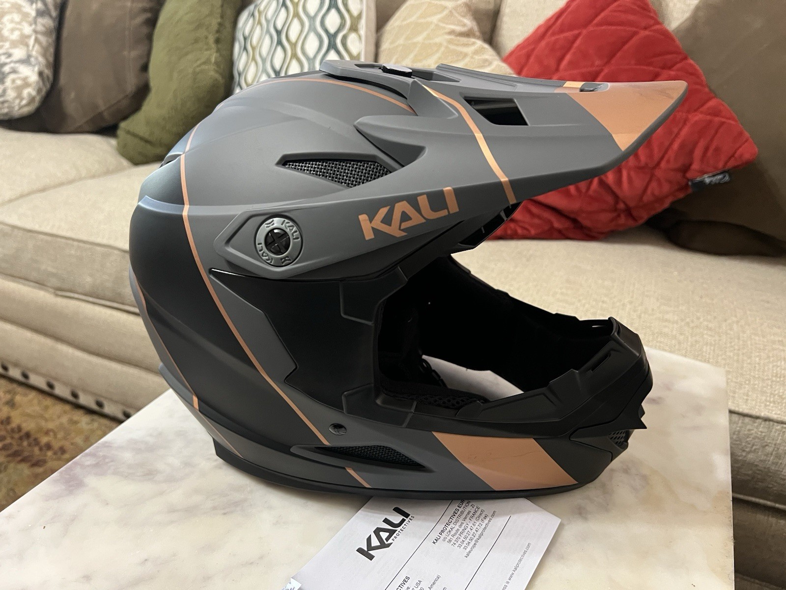 bicycle Kali Zoka Full Face Helmet - Stripe Matt Black-Bronze Size Xl bicycle Kali Zoka Full Face Helmet - Stripe Matt Black-Bronze Size Xl