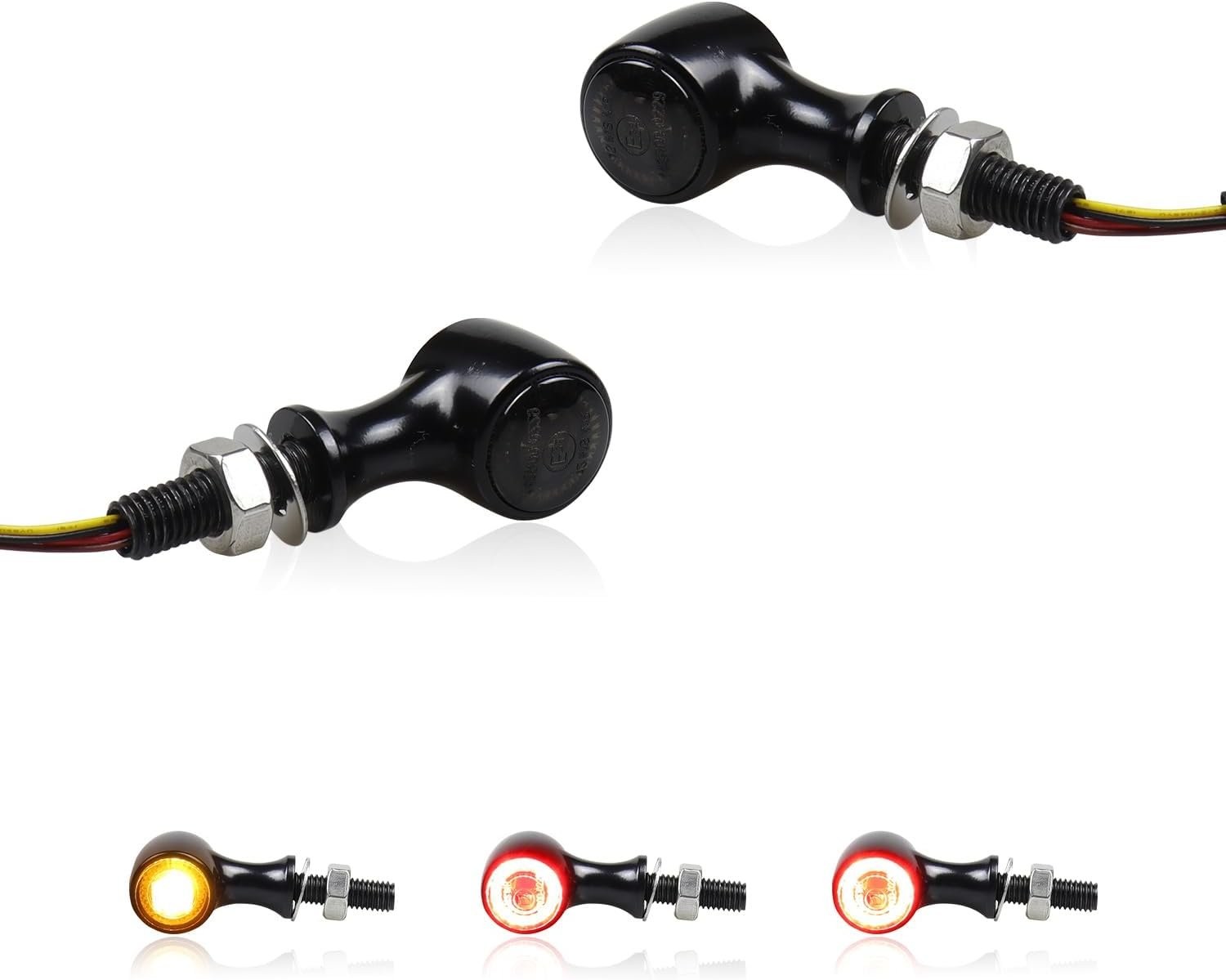 Universal Mini Rear LED Turn Signals 12V Motorcycle LED Tail Lights Red Brake Ta