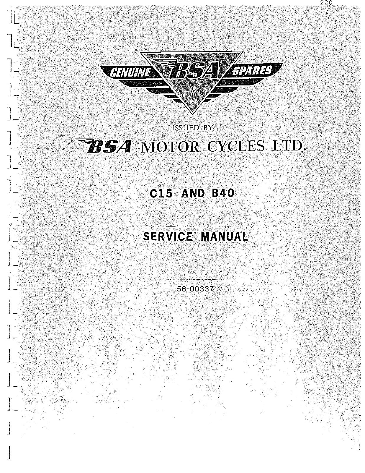 BSA Workshop Manual 1958, 1959, 1960, 1961, 1962, 1963, 1964, 1965 & 1966 B40