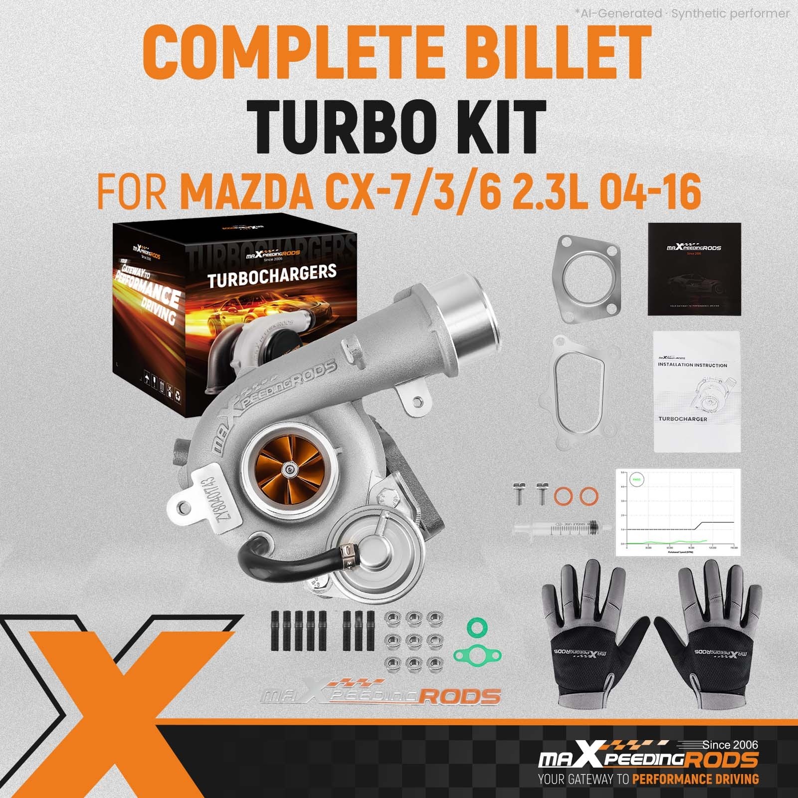 Billet K04 Turbo For Mazda speed 3 6 CX-7 2.3L L3-VDT 2006-2014 53047109907