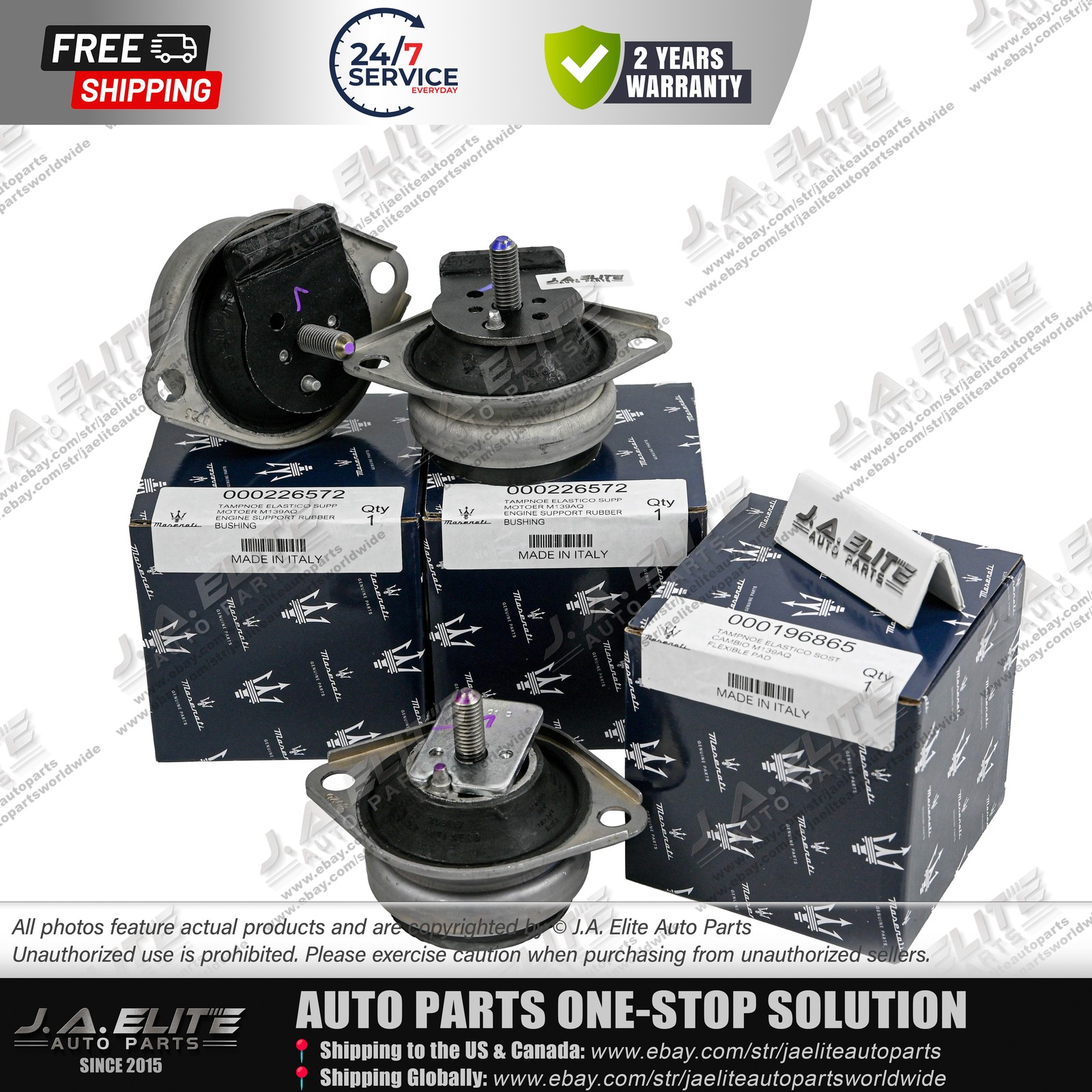 3pcs Genuine Engine & Transmission Mount kit fits Maserati Quattroporte GT GC