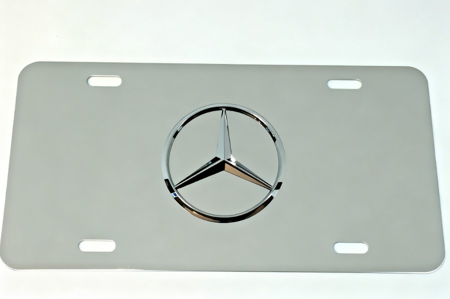 3D Raised for Mercedes-Benz Mirror emblem stainless steel license plate 3D Raised for Mercedes-Benz Mirror emblem stainless steel license plate