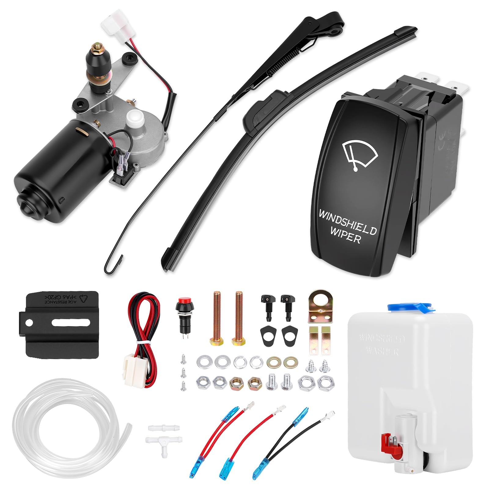 12V UTV Windshield Wiper Motor Kit Rocker Switch Bottle For Can-Am Maverick X3