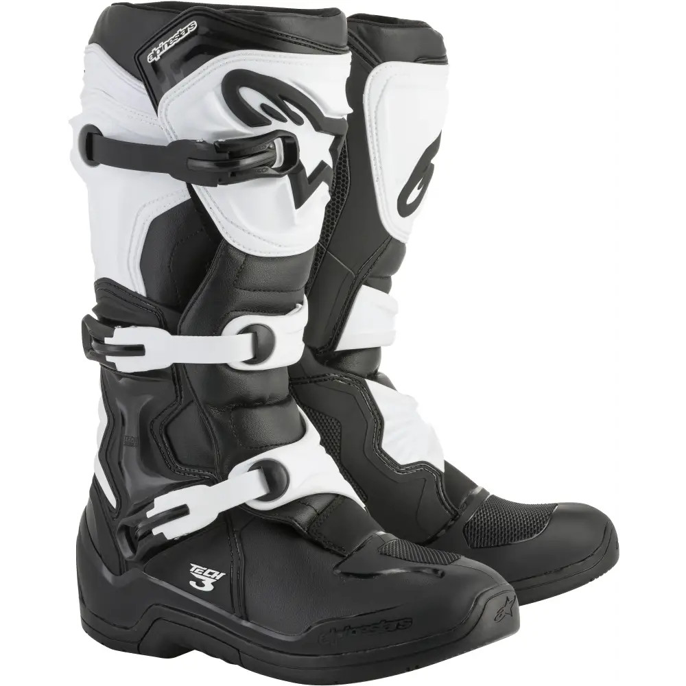 Alpinestars Adult's Tech 3 Motorcycle Boots Black/White Size 06 482-04206 Alpinestars Adult's Tech 3 Motorcycle Boots Black/White Size 06 482-04206