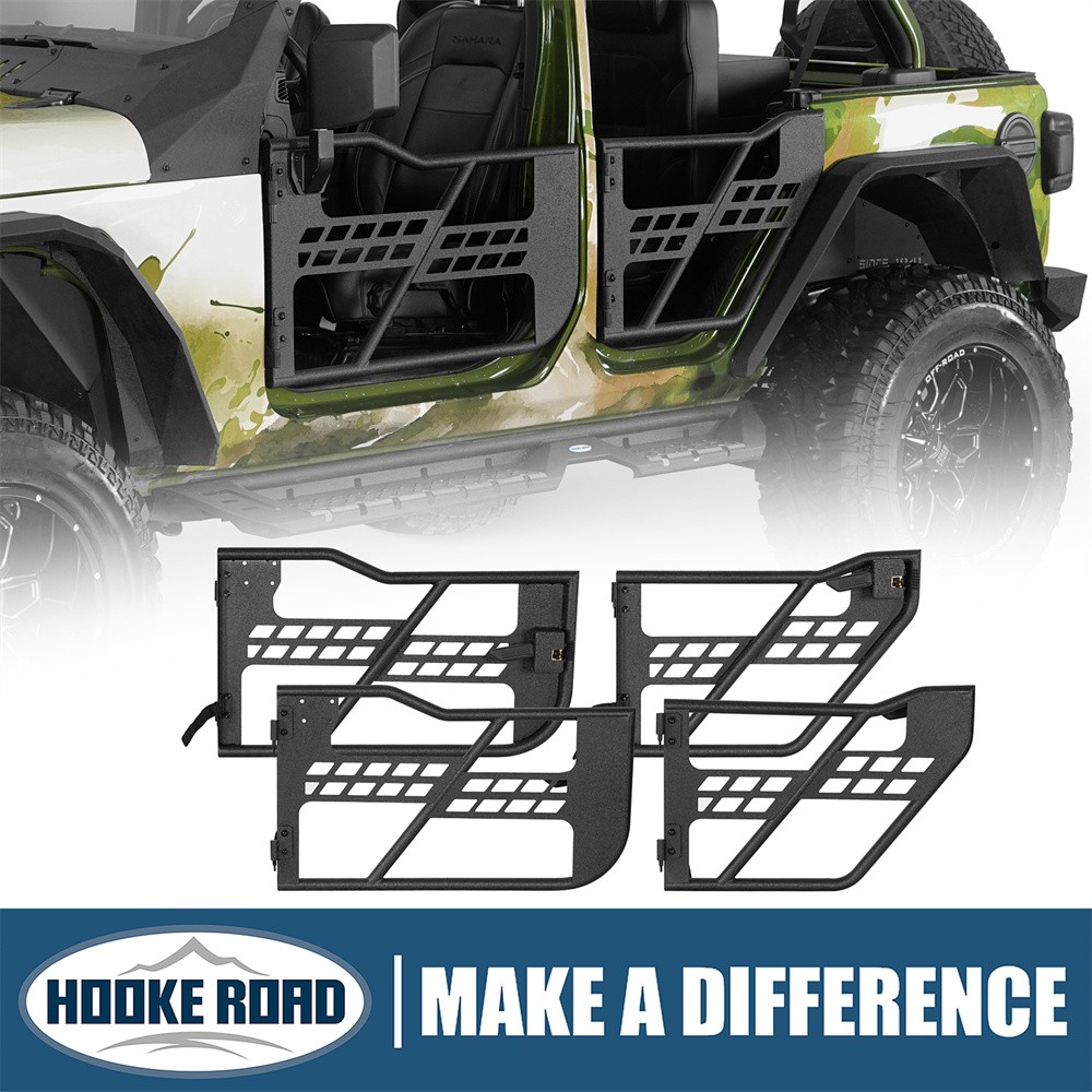 Hooke Road Front & Rear Tube Doors For Jeep Wrangler JL Gladiator JT 18-25 4Dr Hooke Road Front & Rear Tube Doors For Jeep Wrangler JL Gladiator JT 18-25 4Dr