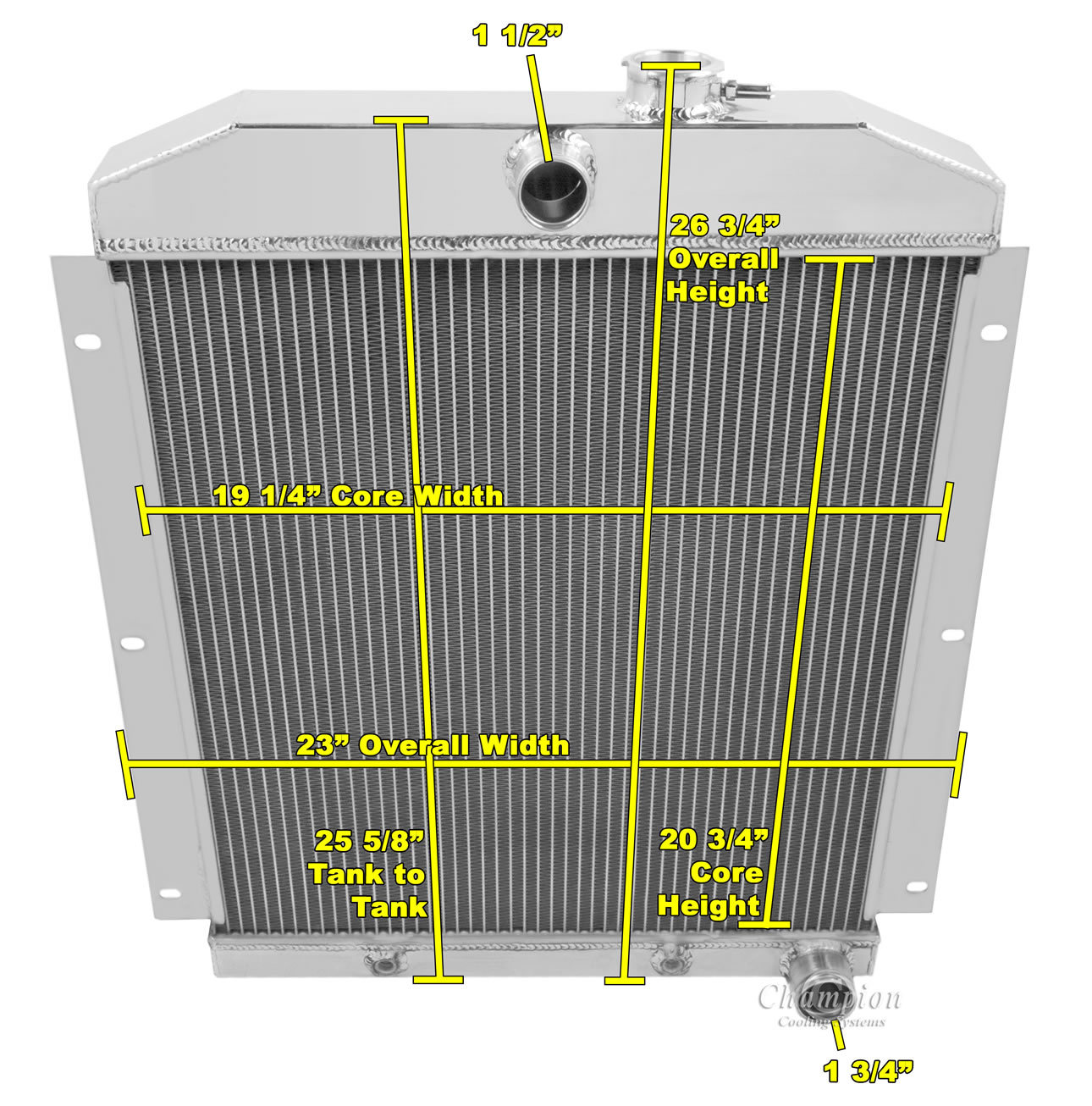 1949 1950 1951 1952 1953 1954 Chevy Truck 4 Row Core Alliant Radiator