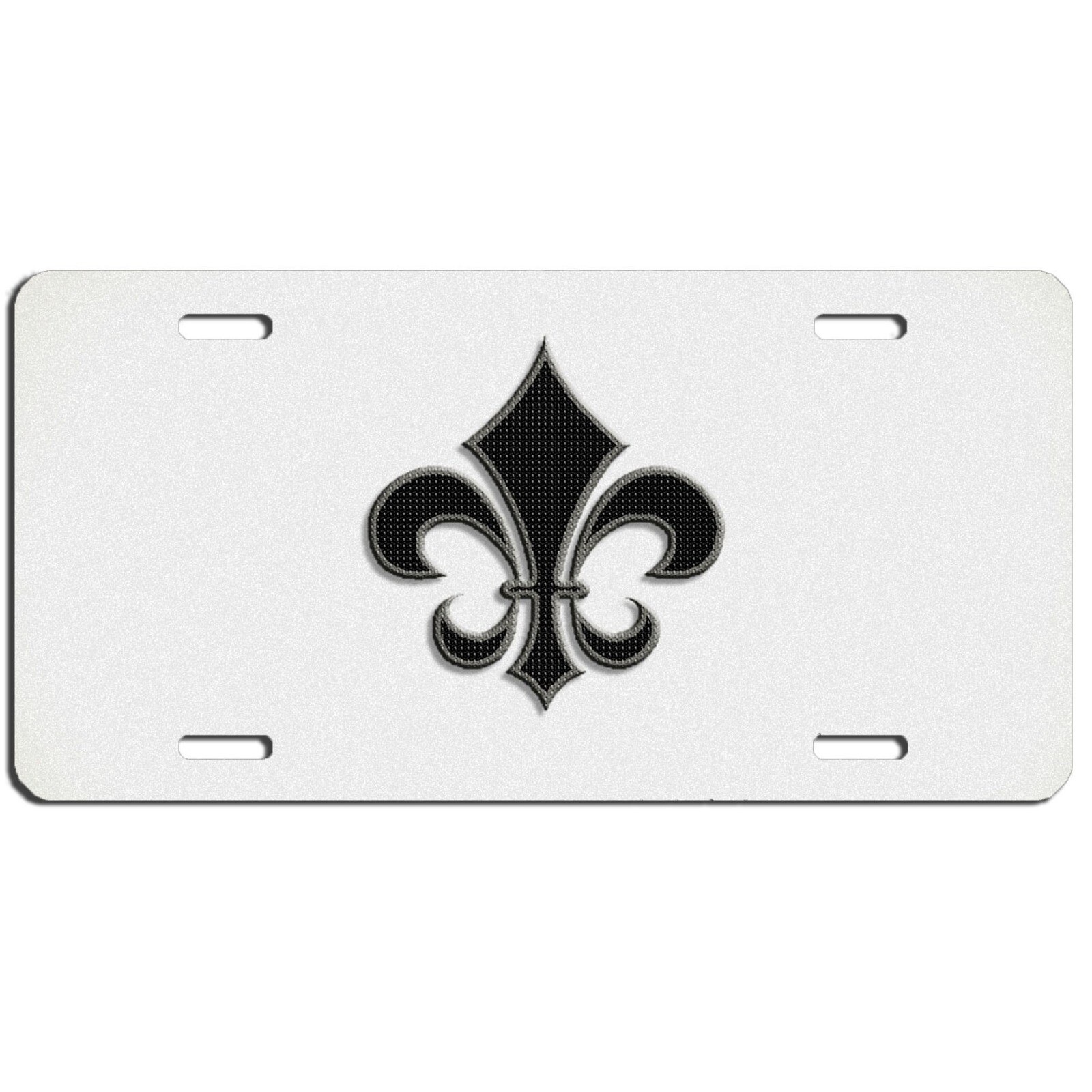Fleur-de-lis vanity license plate car truck SUV tag black and white Fleur-de-lis vanity license plate car truck SUV tag black and white