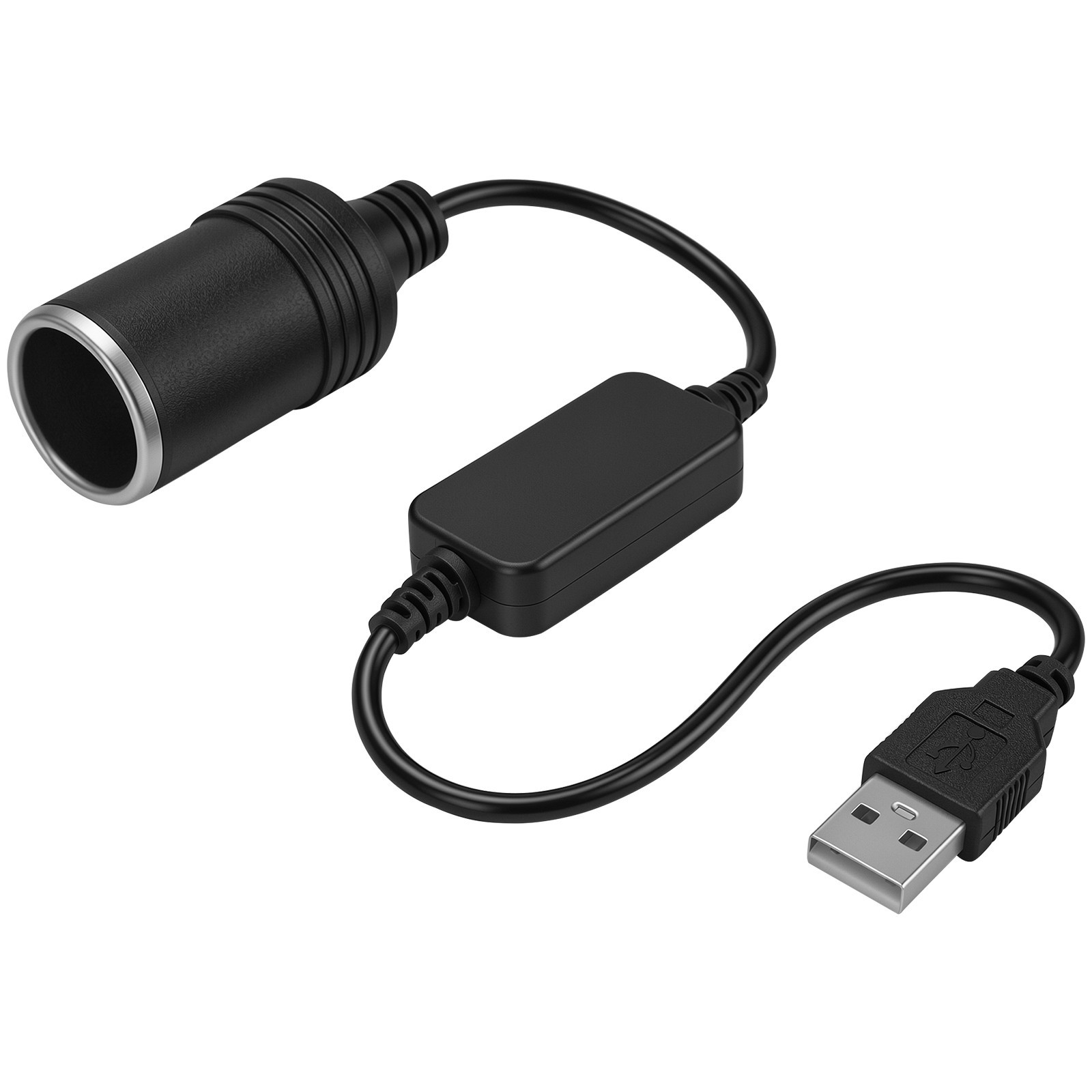 Portable USB to 12V Cigarette Lighter Adapter for Car RV Motorcycle Boat
