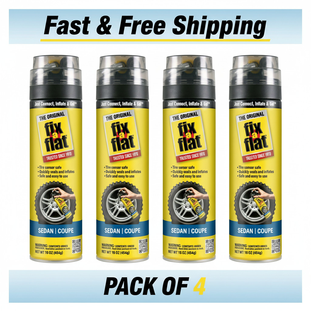 Fix-A-Flat S60420 Aerosol Emergency Flat Tire Repair and Inflator All Cars 4pack Fix-A-Flat S60420 Aerosol Emergency Flat Tire Repair and Inflator All Cars 4pack