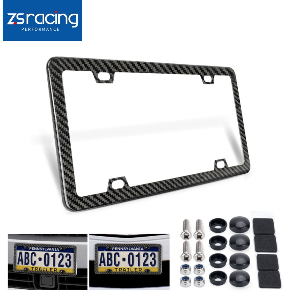 100% Real Black Carbon Fiber License Plate Frame Silm 4 Holes with Screws Caps 100% Real Black Carbon Fiber License Plate Frame Silm 4 Holes with Screws Caps