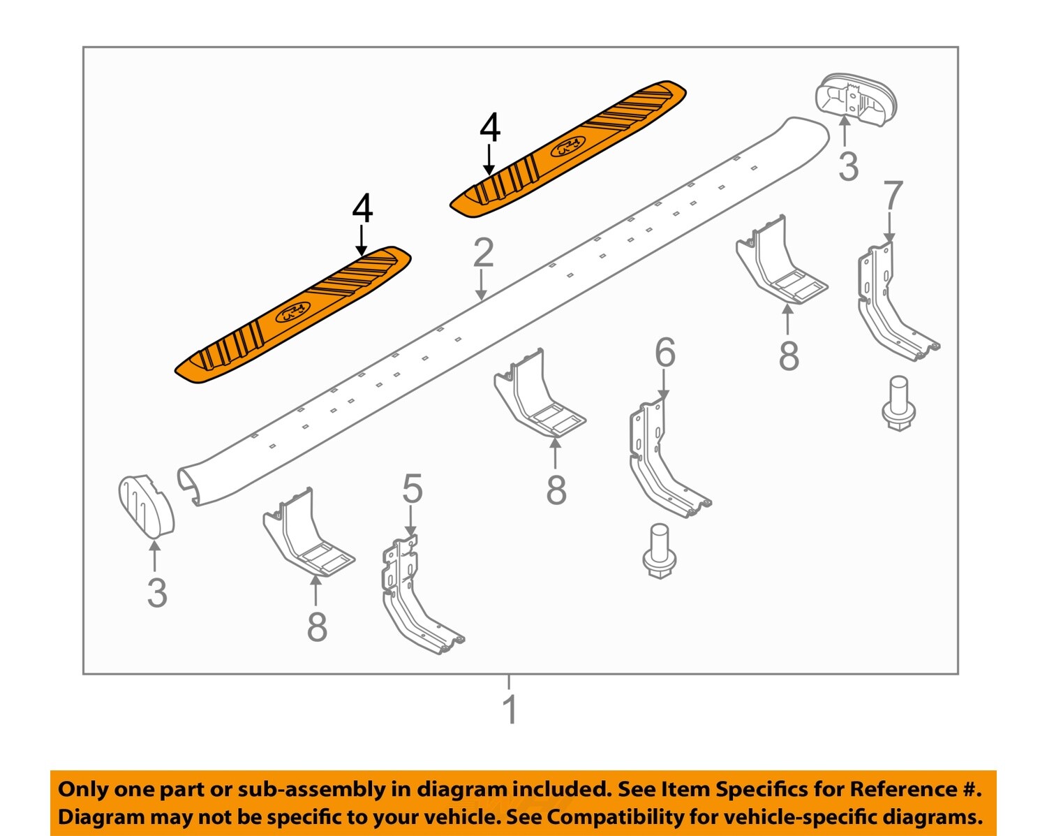 FORD OEM 11-16 F-150 Cab Running Board-Step Pad BC3Z16490A