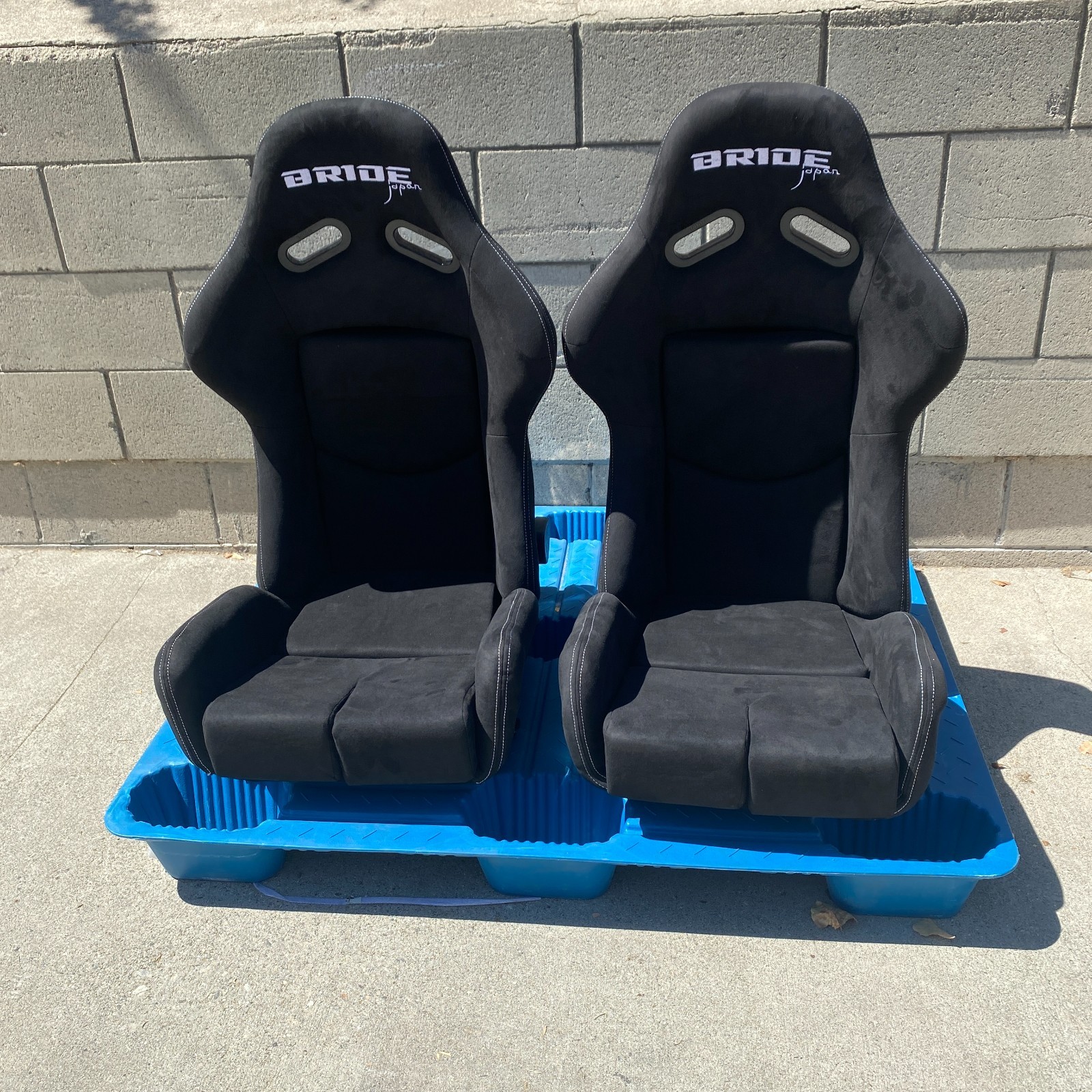 Pair (2) BRIDE BLACK SUEDE Seats Japan JDM RECLINER BUCKET Drift Race Seat