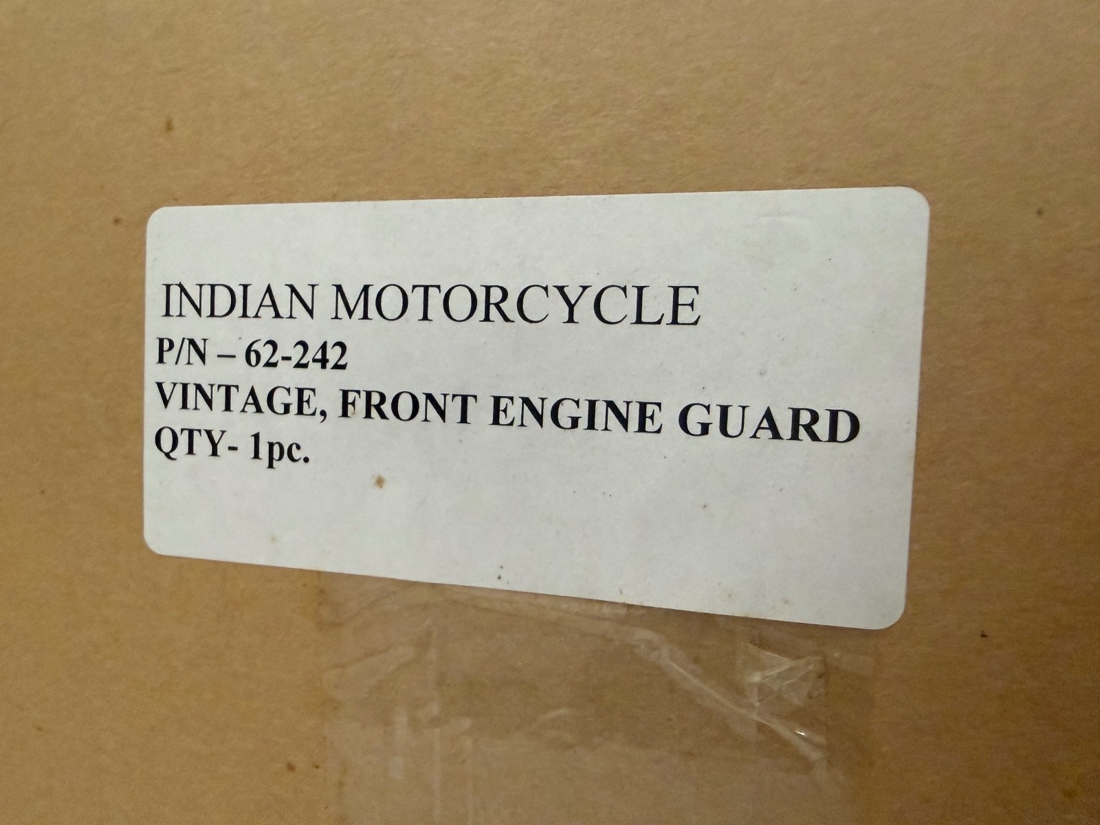 Gilroy Indian Motorcycle Vintage Front Engine Guard Bar OEM 62-242 NOS Gilroy Indian Motorcycle Vintage Front Engine Guard Bar OEM 62-242 NOS