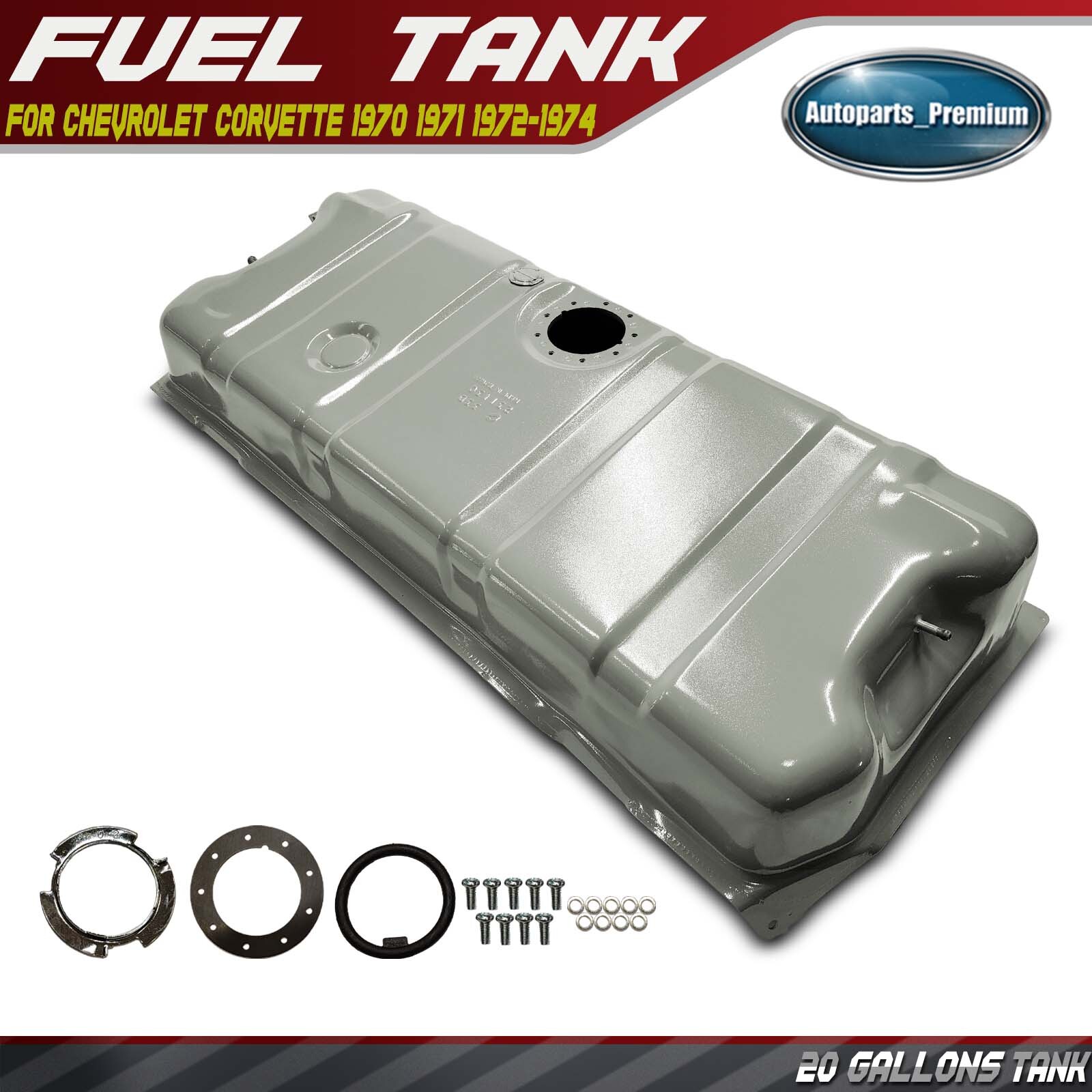 20 Gallons Fuel Tank for Chevrolet Corvette 1970 1971 1972-1974 V8 5.7L V8 7.4L