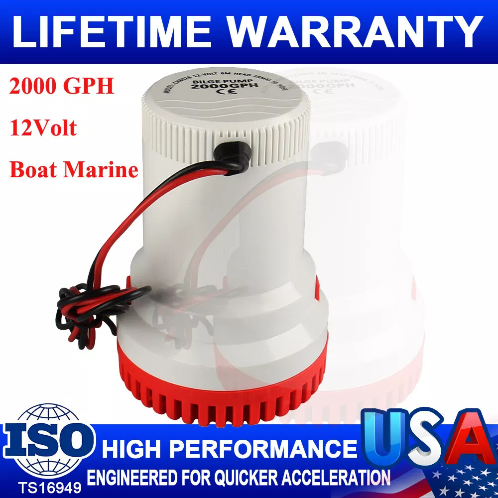 2000GPH 12V New Bilge Boat Marine Water Pump Submersible Plumbing Electric Pumps 2000GPH 12V New Bilge Boat Marine Water Pump Submersible Plumbing Electric Pumps