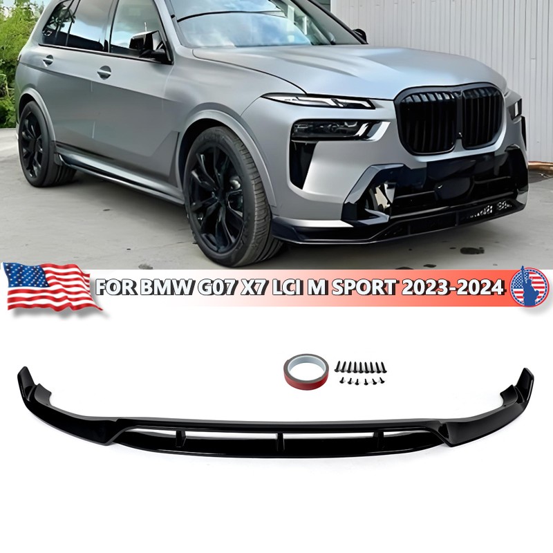 MP Style Front Lip Splitter Kit For BMW G07 X7 LCI M Sport 2023-2024 Gloss Black