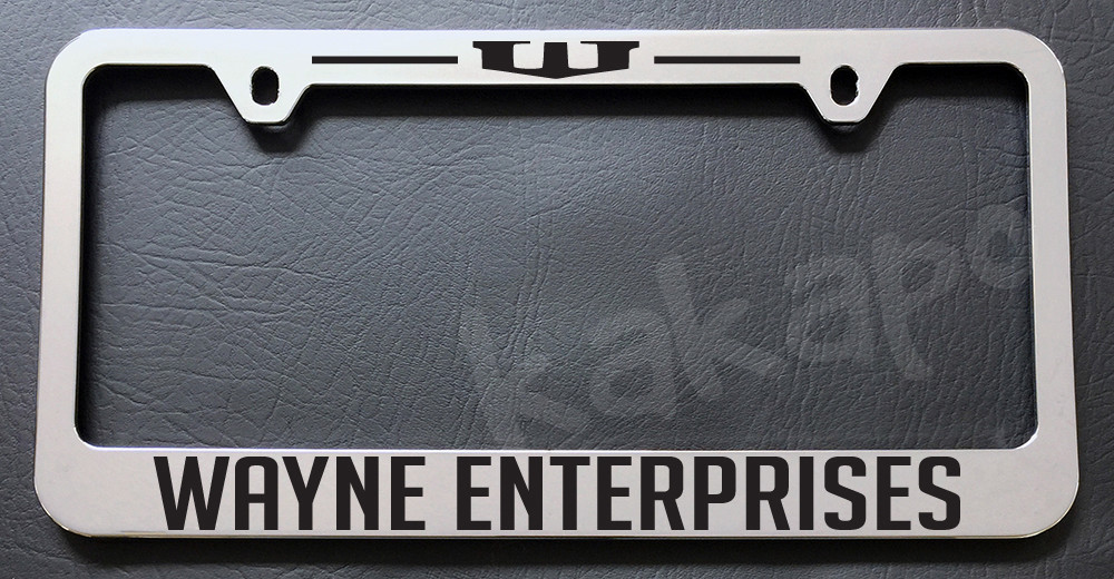 Wayne Enterprises Batman Dark Knight Fans Chrome License Plate Frame