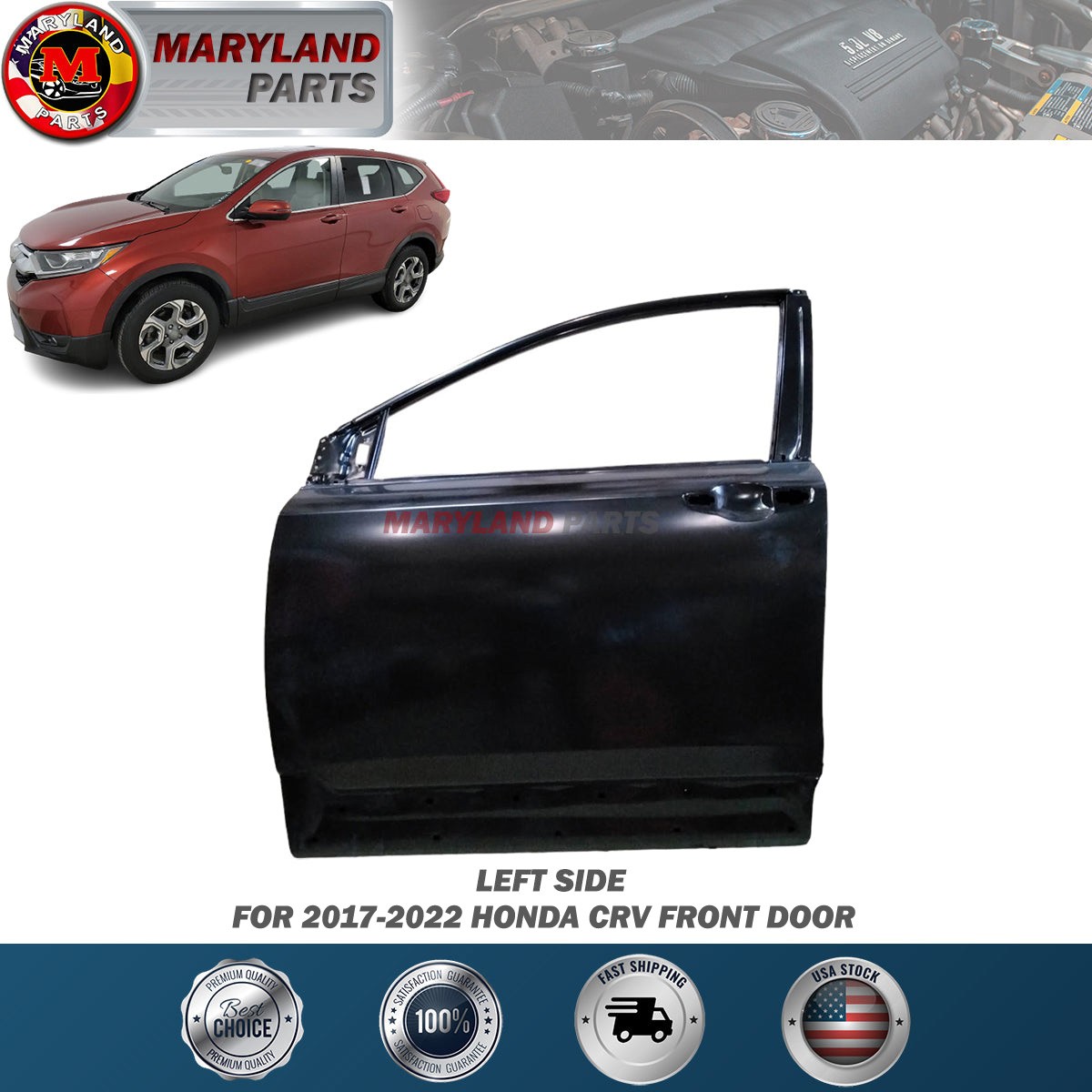 For 2017-2022 Honda CRV Left Front Door Driver Side LH For 2017-2022 Honda CRV Left Front Door Driver Side LH