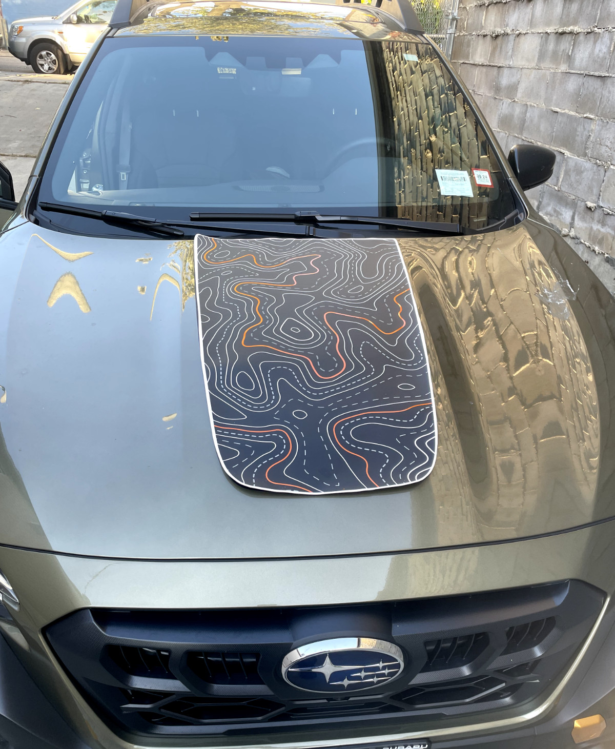 Topographic Hood Blackout Vinyl decal Model fits 2024 Subaru Outback