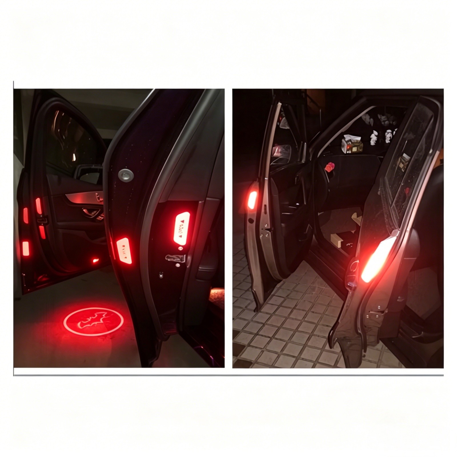 Universal Car Door Reflective Tape 8pcs Safety Warning red Decal